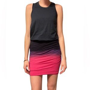 Sundry Gradient Navy/Pink Tie Dye Dress